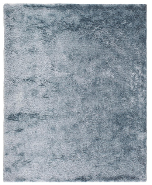 8' X 10' Blue And Silver Shag Tufted Handmade Area Rug