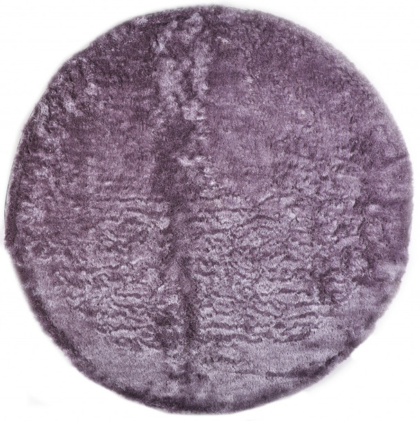 8' Purple Round Shag Tufted Handmade Area Rug