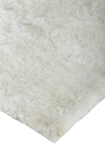 8' X 10' White Shag Tufted Handmade Area Rug