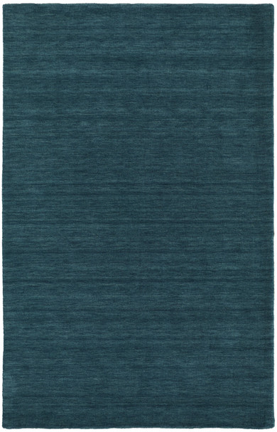 10' X 13' Blue And Green Wool Hand Woven Stain Resistant Area Rug