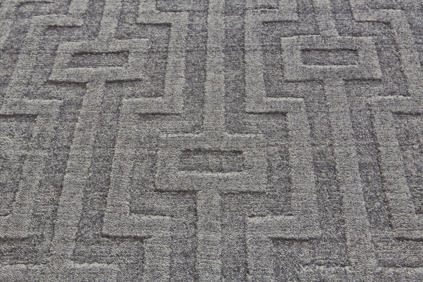 5' X 8' Gray And Silver Geometric Hand Woven Area Rug