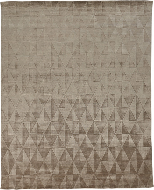 4' X 6' Taupe Geometric Hand Woven Area Rug