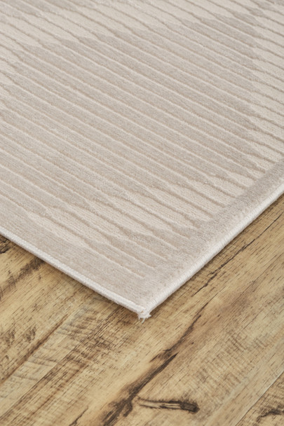 10' X 13' Ivory And Tan Geometric Stain Resistant Area Rug