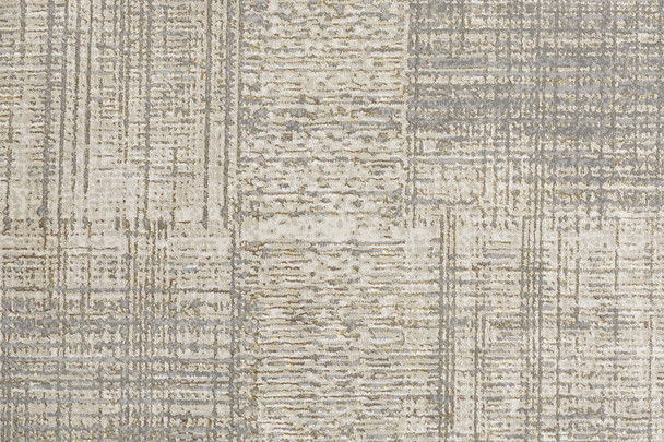 10' X 13' Gray And Ivory Abstract Stain Resistant Area Rug