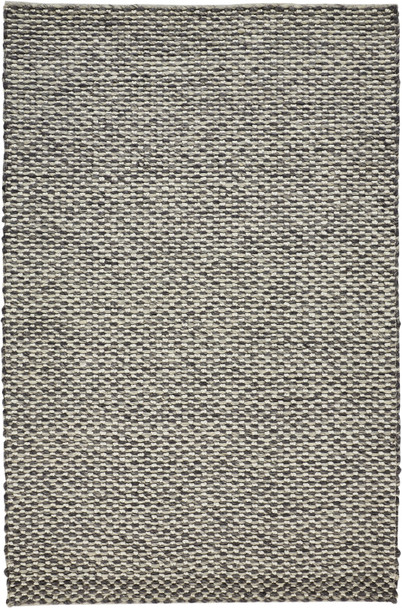 8' X 11' Gray And Ivory Wool Floral Hand Woven Stain Resistant Area Rug
