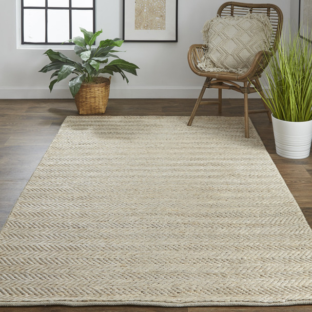 8' X 11' Tan And Gray Hand Woven Area Rug