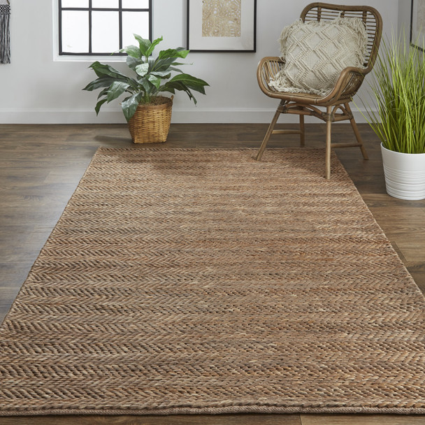 8' X 11' Brown And Gray Hand Woven Area Rug