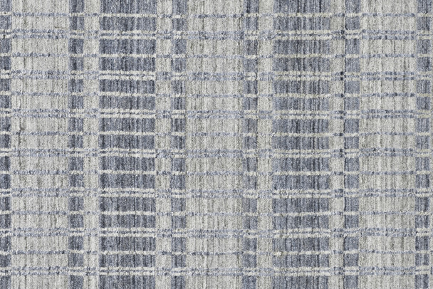 10' X 14' Blue Gray And Ivory Striped Hand Woven Area Rug