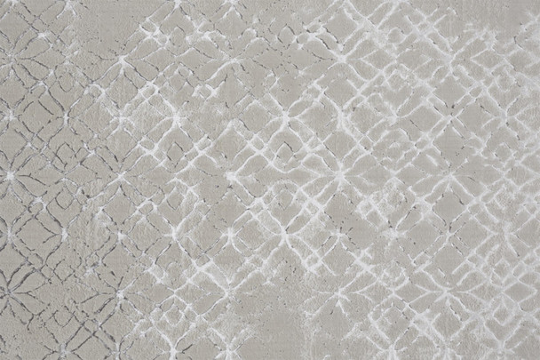 Silver Gray And White Abstract Area Rug