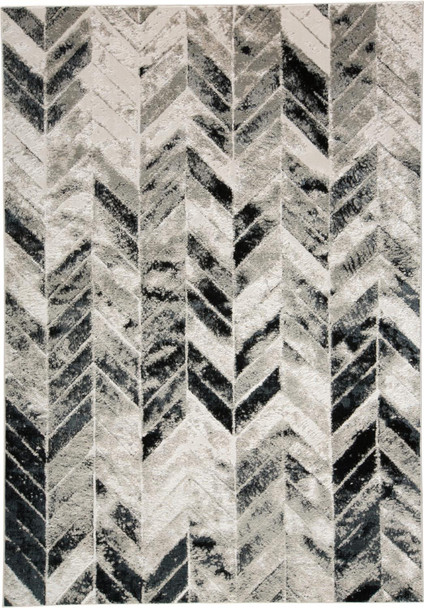 12' X 15' Black Gray And Silver Geometric Stain Resistant Area Rug