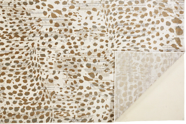 5' X 8' Brown And Ivory Abstract Stain Resistant Area Rug