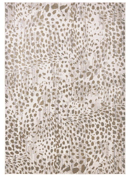 7' X 10' Brown And Ivory Abstract Stain Resistant Area Rug