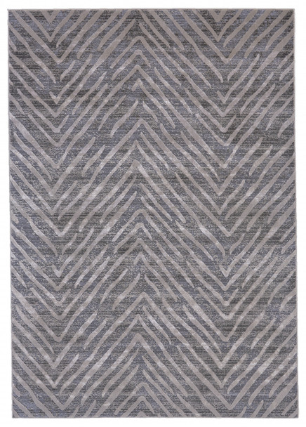 10' X 13' Gray Abstract Stain Resistant Area Rug