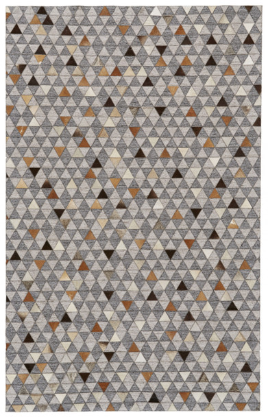 10' X 13' Gray Ivory And Brown Geometric Hand Woven Area Rug