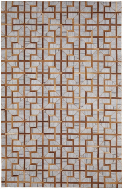 8' X 11' Tan Brown And Gray Geometric Hand Woven Area Rug