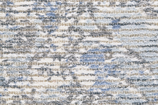 5' X 8' Blue Ivory And Gray Abstract Hand Woven Area Rug