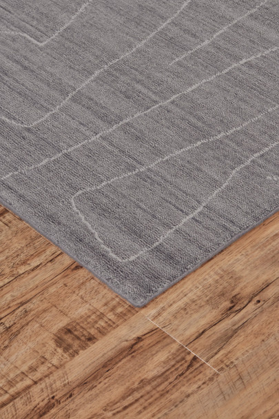 5' X 8' Gray And Ivory Abstract Hand Woven Area Rug