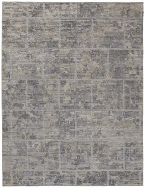 2' X 3' Gray And Ivory Abstract Hand Woven Area Rug