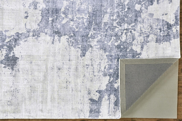 8' X 10' Blue Gray And Ivory Abstract Hand Woven Area Rug