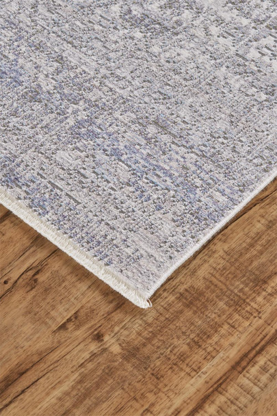 10' X 14' Gray Ivory And Taupe Abstract Distressed Area Rug With Fringe