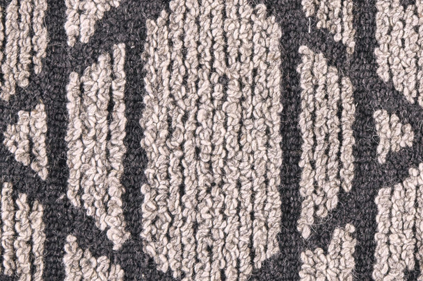 8' Taupe Black And Gray Round Wool Paisley Tufted Handmade Area Rug
