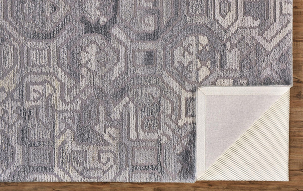 9' X 12' Gray Ivory And Taupe Wool Abstract Tufted Handmade Area Rug