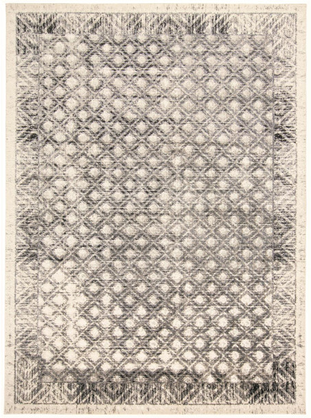 10' X 14' Ivory Black And Taupe Abstract Stain Resistant Area Rug