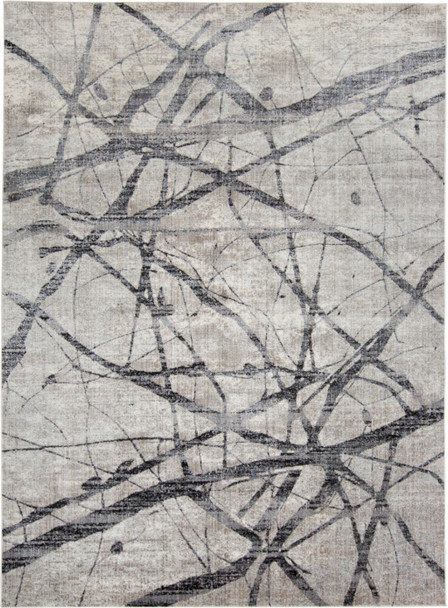 8' X 11' Taupe Gray And Ivory Abstract Stain Resistant Area Rug