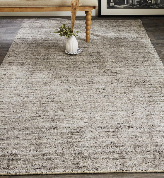 8' X 10' Gray And Black Hand Woven Area Rug