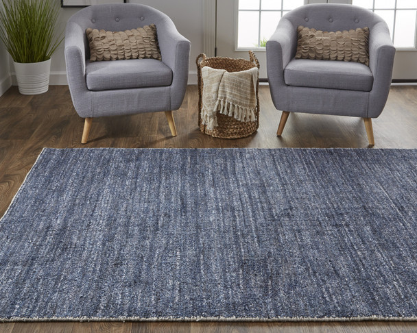 8' X 10' Blue Hand Woven Area Rug