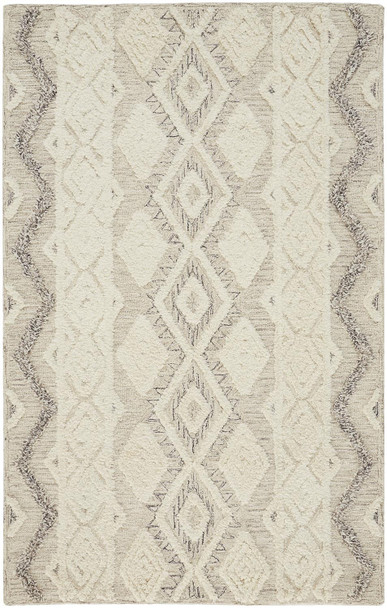 12' X 15' Ivory Taupe And Gray Wool Geometric Tufted Handmade Area Rug