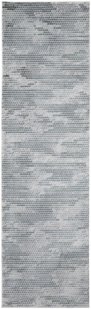 8' Blue And Gray Polka Dots Distressed Stain Resistant Runner Rug