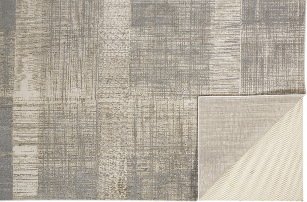12' X 15' Gray And Ivory Abstract Area Rug