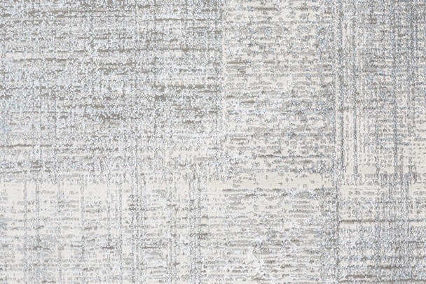 10' X 13' White Gray And Blue Abstract Stain Resistant Area Rug