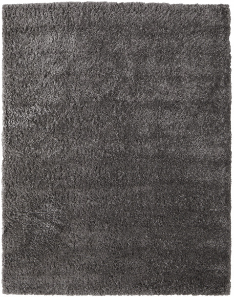 10' X 14' Gray Shag Power Loom Stain Resistant Area Rug