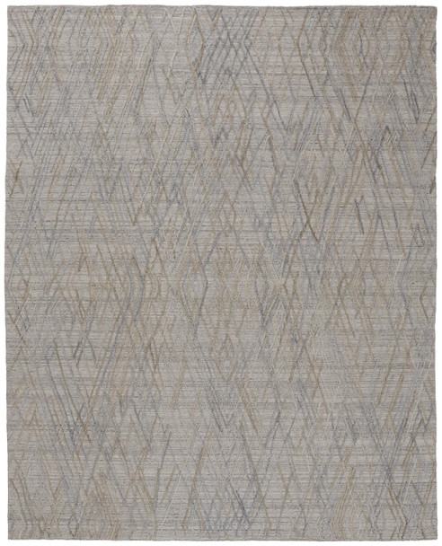 4' X 6' Gray And Blue Abstract Hand Woven Area Rug