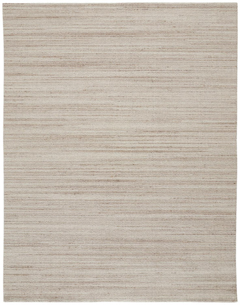 8' X 10' Ivory Wool Hand Woven Stain Resistant Area Rug