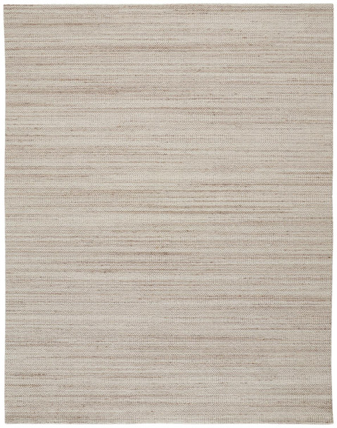 9' X 12' Ivory Wool Hand Woven Stain Resistant Area Rug