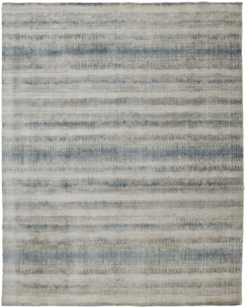 8' X 10' Gray Blue And Green Abstract Hand Woven Area Rug