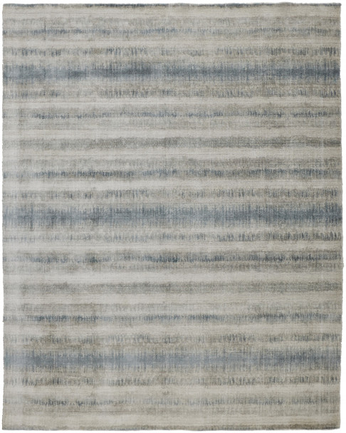 9' X 12' Gray Blue And Green Abstract Hand Woven Area Rug