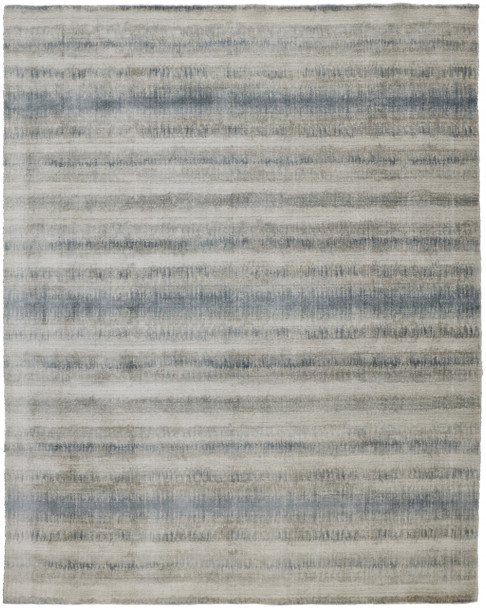 10' X 14' Gray Blue And Green Abstract Hand Woven Area Rug