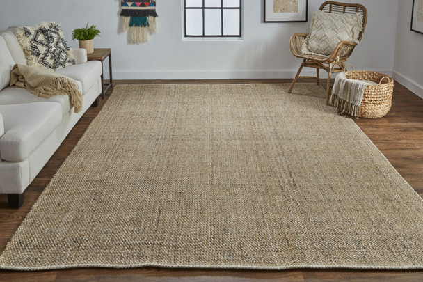 10' X 14' Brown Hand Woven Area Rug