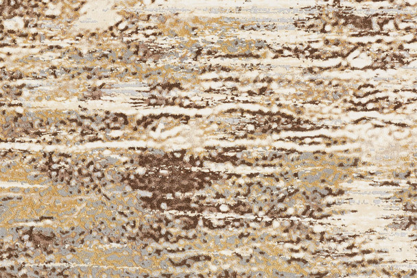 5' X 8' Tan Ivory And Brown Abstract Area Rug