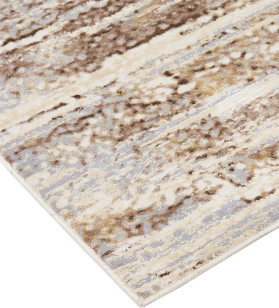 12' X 15' Tan Ivory And Brown Abstract Area Rug