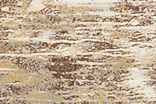 12' X 15' Tan Ivory And Brown Abstract Area Rug