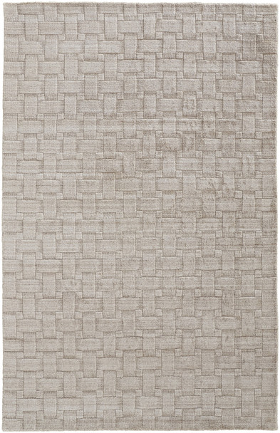 4' X 6' Ivory Striped Hand Woven Area Rug