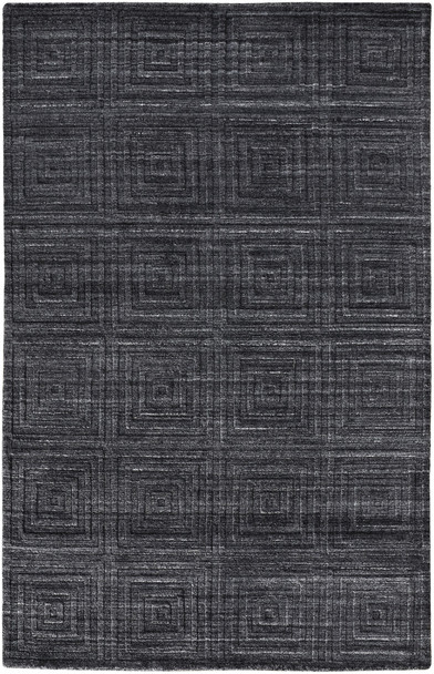 5' X 8' Gray And Black Striped Hand Woven Area Rug