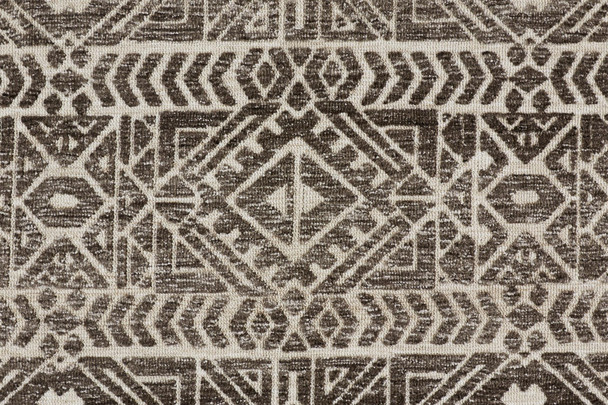 10' X 13' Brown Taupe And Ivory Striped Stain Resistant Area Rug