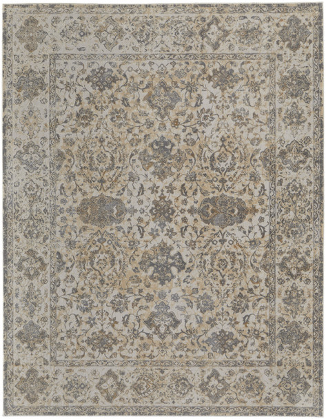 10' X 14' Ivory Tan And Gray Power Loom Area Rug