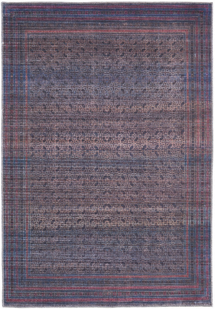 5' X 8' Blue Pink And Purple Floral Power Loom Area Rug